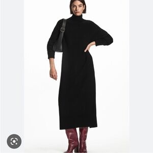 COS Black 100% Wool long dress